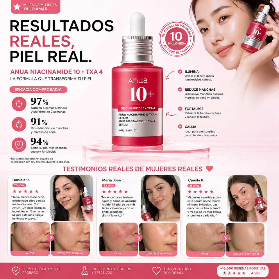 ✨ ANUA Niacinamide 10% + TXA 4% Serum – Piel Radiante, Uniforme y Sin Imperfecciones